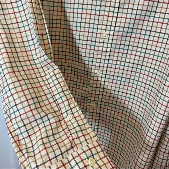 Ralph Lauren Mens Classic Fit Button Up Shirt in Cream/Brown/Red Plaid - Picture 4 of 8